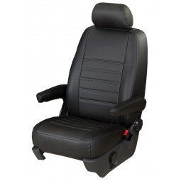 Pasvorm stoelhoezen set (stoel en stoel) Ford Transit Courier 2014-heden - Kunstleer zwart