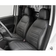 Pasvorm stoelhoezen set (stoel en stoel) Fiat Doblo 2010 t/m heden / Opel Combo 2012 t/m heden - Kunst leer zwart