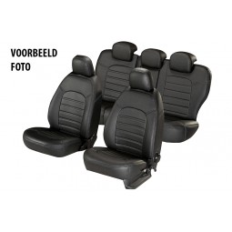 Pasvorm stoelhoezen set Volkswagen Golf VI - 2008 t/m 2012 - Kunstleer zwart