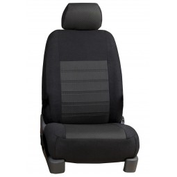Pasvorm stoelhoezen set (stoel en stoel)   Renault Trafic / Opel Vivaro / Nissan Primastar 2001 t/m 2014 - Stof zwart