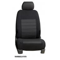 Pasvorm stoelhoezen set (stoel en stoel) Fiat Doblo 2010 t/m heden / Opel Combo 2012 t/m 2018 - Stof zwart