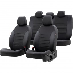 Pasvorm autostoelhoezenset Ford Ranger 2012 t/m heden (5 persoons dubbel cabine) - stof zwart